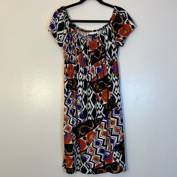 Boston Proper x Andrea Behar | Geometric midi dress Women’s size M stretch - Picture 7 of 7